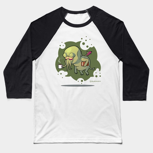 Tired Cthulhu Baseball T-Shirt by Alê Pachon